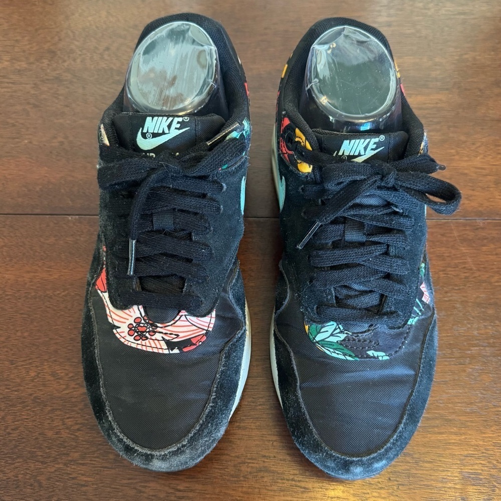 Nike Air Max 1 Aloha Sneakers 528898-003 Black Colorful Suede RARE | US 7.5 - Picture 5 of 11
